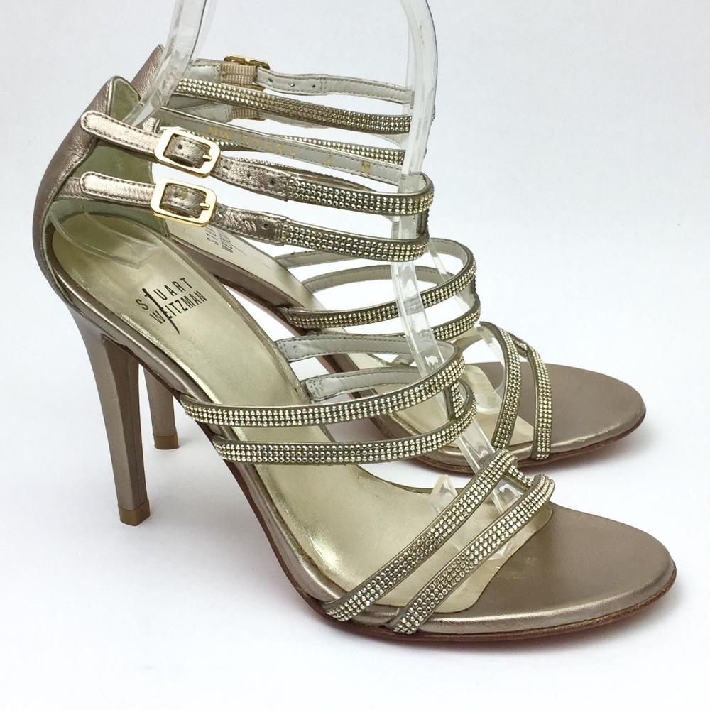 Stuart Weitzman Stops Traffic Crystal  sandals sz - Picture 2 of 15